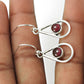 Woman Gift 925 Sterling Silver Natural Garnet Drop Dangle Boho Earrings T4
