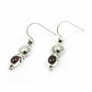Oval Natural Garnet Dangle Drop Bezel Tribal Hook Earrings 925 Sterling Silver