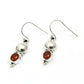 Carnelian Gemstone Bezel Dangle Hook Sister Vintage Earrings 925 Solid Silver