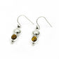 Natural Tiger Eye Gemstone Drop Dangle Boho Brown Earrings 925 Silver D40