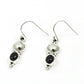 Oval Natural Black Onyx 925 Solid Silver Bezel Hook Dangle Drop Tribal August Earrings