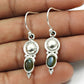 Woman Gift 925 Silver Natural Labradorite Drop Dangle Ethnic Earrings E10