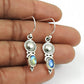 Natural Rainbow Moonstone Drop Dangle Bohemian Earrings 925 Silver For Girls E5