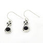 Round Black Onyx Gemstone August Birth Wedding Bezel Dangle Ethnic Earrings 925 Silver