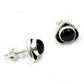 Gift For Woman Stud Heart Earrings 925 Sterling Silver Natural Black Onyx Gemstone R2