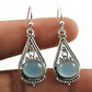 Woman Gift 925 Silver Natural Chalcedony Drop Dangle Tribal Earrings J6