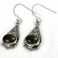 Natural Smoky Quartz Drop Dangle Bohemian Earrings 925 Silver For Girls L6