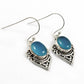 Oval Natural Chalcedony 925 Sterling Silver Boho Anniversary Dangling Earrings