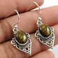 Gift For Her Natural Tiger Eye Drop Dangle Tribal Earrings 925 Silver R8