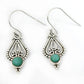 Natural Turquoise Drop Dangle Antique Look Earrings 925 Silver For Girls A12