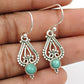 Natural Turquoise Drop Dangle Antique Look Earrings 925 Silver For Girls A12