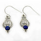 Natural Lapis Lazuli 925 Silver Drop Dangle Artisan Earrings For Women G6