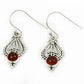 Gift For Woman Dangle Vintage Look Earrings 925 Silver Natural Carnelian H6