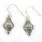 Natural Chalcedony 925 Silver Drop Dangle Artisan Earrings For Women F12
