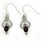 Gift For Women Drop Dangle Antique Look Earrings 925 Silver Natural Garnet B7