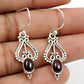 Gift For Women Drop Dangle Antique Look Earrings 925 Silver Natural Garnet B7