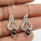 Gift For Women Drop Dangle Antique Look Earrings 925 Silver Natural Garnet B7