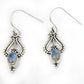 Natural Rainbow Moonstone Drop Dangle Antique Look Earrings 925 Silver K6