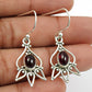 Natural Garnet Gemstone Drop Dangle Bohemian Earrings 925 Silver For Girls N6