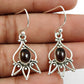 Natural Smoky Quartz 925 Silver Drop Dangle Vintage Earrings For Women O6