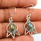 Natural Labradorite Gemstone 925 Silver Drop Dangle Ethnic Earrings For Women P6