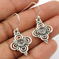 Natural Chalcedony Gemstone Drop Dangle Tribal Earrings 925 Sterling Silver B13