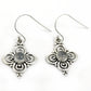 Natural Chalcedony Gemstone Drop Dangle Tribal Earrings 925 Sterling Silver B13