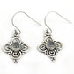 Natural Chalcedony Gemstone Drop Dangle Tribal Earrings 925 Sterling Silver B13