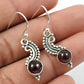 Garnet Gemstone Unique Drop Dangle New Antique Look Earrings 925 Sterling Silver