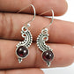 Garnet Gemstone Unique Drop Dangle New Antique Look Earrings 925 Sterling Silver
