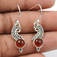 Natural Carnelian Gemstone 925 Silver Drop Dangle Artisan Earrings For Girls B53