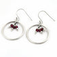 Gift For Woman Drop Dangle Bohemian Earrings 925 Silver Natural Garnet E14