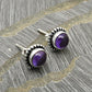 Gift For Her Natural Amethyst Stone Stud Earrings 925 Sterling Silver Jewelry