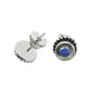 Round Natural Labradorite 925 Silver Sister Stud Anniversary Birthday Earrings