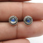 Round Natural Labradorite 925 Silver Sister Stud Anniversary Birthday Earrings