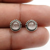 Round Rose Quartz Gemstone Solid Silver Birthday Elegant Stud Post New Earrings