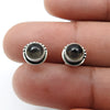 Smoky Quartz Gemstone 925 Sterling Silver Ethnic Stud Post Handcrafted Earrings