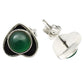 Natural Green Onyx Gemstone Stud Heart Green Earrings 925 Sterling Silver Jewelry I9