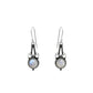 Drop Dangle Vintage Earrings 925 Silver Natural Rainbow Moonstone L9