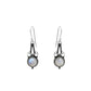Drop Dangle Vintage Earrings 925 Silver Natural Rainbow Moonstone L9