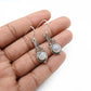 Drop Dangle Vintage Earrings 925 Silver Natural Rainbow Moonstone L9