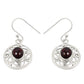 Woman Gift Natural Garnet Drop Dangle Boho Earrings 925 Sterling Silver Q1