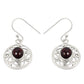 Woman Gift Natural Garnet Drop Dangle Boho Earrings 925 Sterling Silver Q1