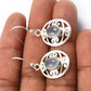 Woman Gift 925 Silver Natural Chalcedony Gemstone Drop Dangle Earrings T9