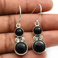 Woman Gift Natural Black Onyx Drop Dangle Boho Earrings 925 Sterling Silver Z9