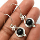 Natural Black Onyx Gemstone Drop Dangle Ethnic Earrings 925 Silver For Girls C10
