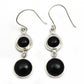 Woman Gift Natural Black Onyx Drop Dangle Vintage Earrings 925 Silver F10