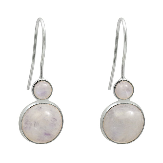 Natural Rainbow Moonstone 925 Silver Drop Dangle Vintage Earrings For Women X10
