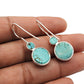 Turquoise Gemstone 925 Solid Silver Dangle Drop Vintage Throat Chakra Earrings