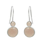Round Rose Quartz Gemstone Solid Sterling Silver Tribal Hook Dangling Earrings